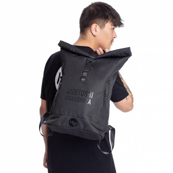 HIDETOSHI WAKASHIMA &quot;Kawaguchi&quot; Rolltop Backpack black