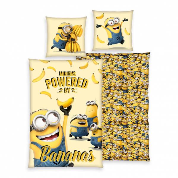 Minionki Pościel Zestaw "Bananas" 135 x 200 cm + 80 x 80 cm 4406405050998