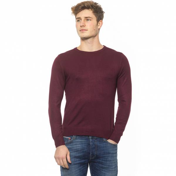 19V69 Versace 1969 Hommes Pull en laine à col rond 0007BORDO