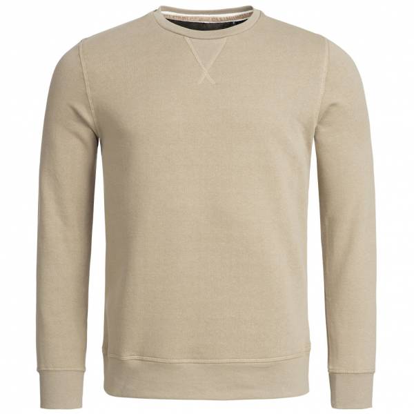 BRAVE SOUL Jones Plain Rib Detail Herren Sweatshirt MSS-69JONESP Mushroom