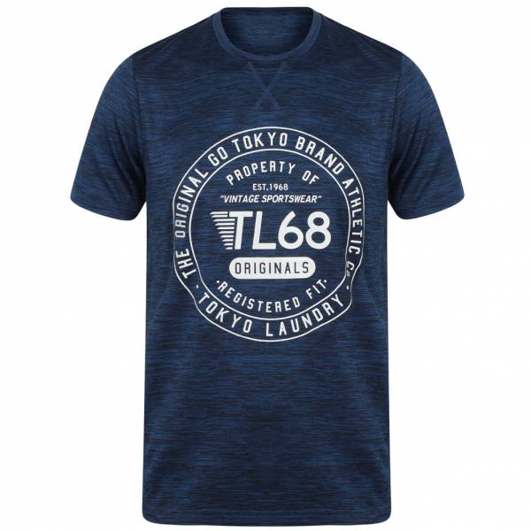 Tokyo Laundry Fitchburg Reflective Motif Herren T-Shirt 1C10829 Sapphire