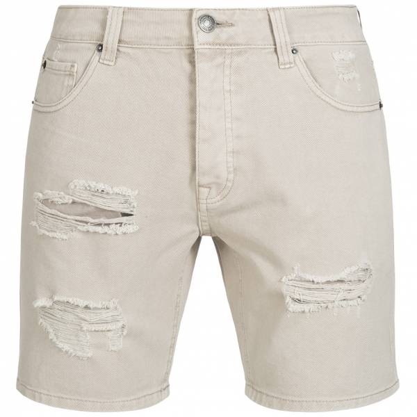 BRAVE SOUL Bratby Rip Denim Herren Jeans Shorts MSRT-BRATBYRIP Stone