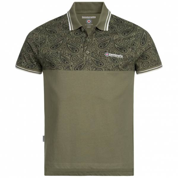 Lambretta Paisley Tipped Herren Polo-Shirt SS7154-OLIVE
