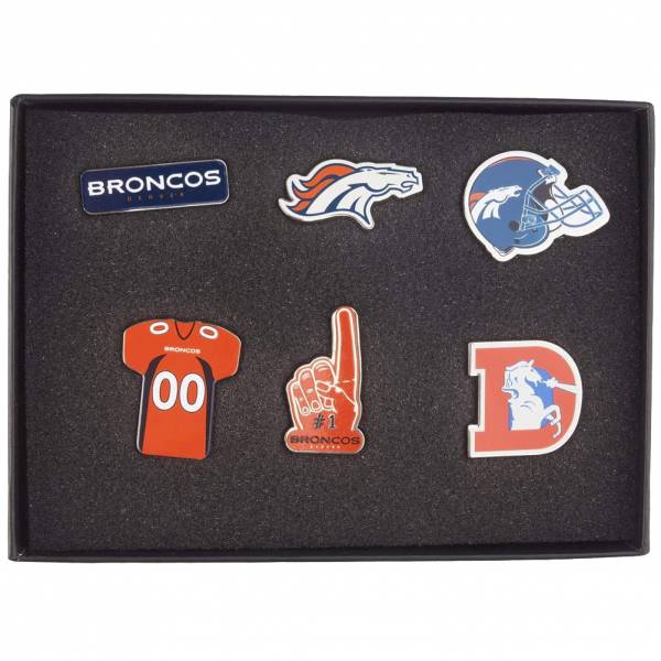 Broncos de Denver NFL Pins métalliques Ensemble de 6 BDNFL6SETDB