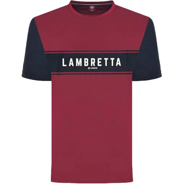 Lambretta Burgundy Hombre Camiseta SS9819-BURGO/MARINO