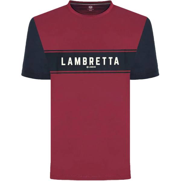 Lambretta Burgundy Mężczyźni T-shirt SS9819-BURG/GRANATOWY