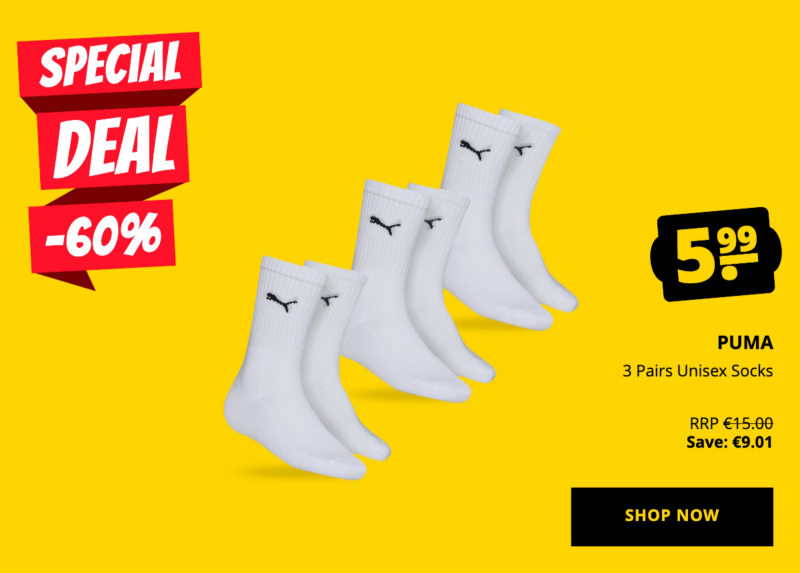 PUMA 3 Pairs Unisex Socks only 5,99 €!