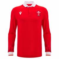 Wales WRU macron Rugby Herren Heim Langarm Trikot 60004633