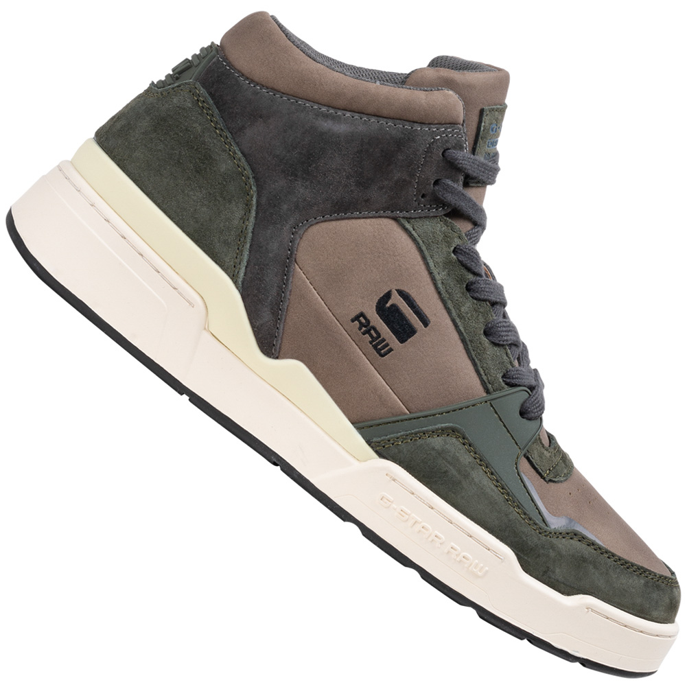 GSTAR RAW ATTACC Mid Blocked Men Leather Sneakers 2242 040716 OLVTPE