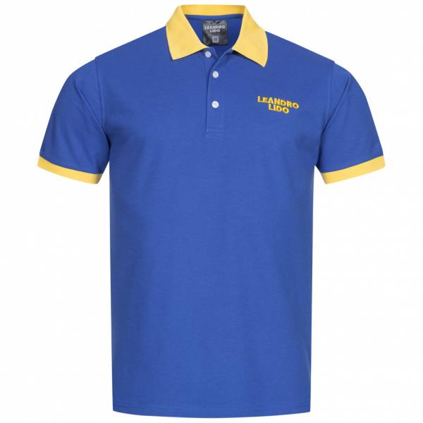 LEANDRO LIDO &quot;Pallacanestro&quot; Heren Poloshirt blauw-geel