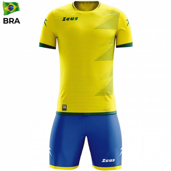 Zeus Mundial Teamwear Set Trikot mit Shorts gelb grün royal