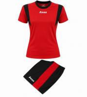Zeus Kit Milly Damen Sport Trikot + Shorts nero/rosso/bianco