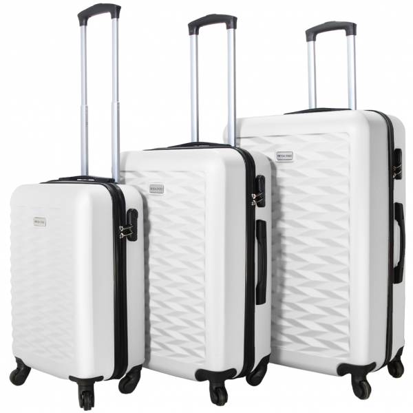 VERTICAL STUDIO &quot;Västervik&quot; Suitcase Set of 3 20&quot; 24&quot; 28&quot; white