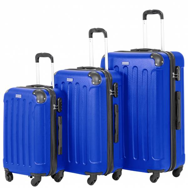 VERTICAL STUDIO &quot;Helsinki&quot; Suitcase Set of 3 20&quot; 24&quot; 28&quot; royal blue