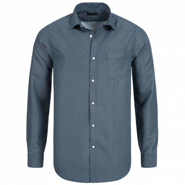 Process Black Hexagon Herren Langarm Hemd MSH-PB475HEXAGON Dark Navy