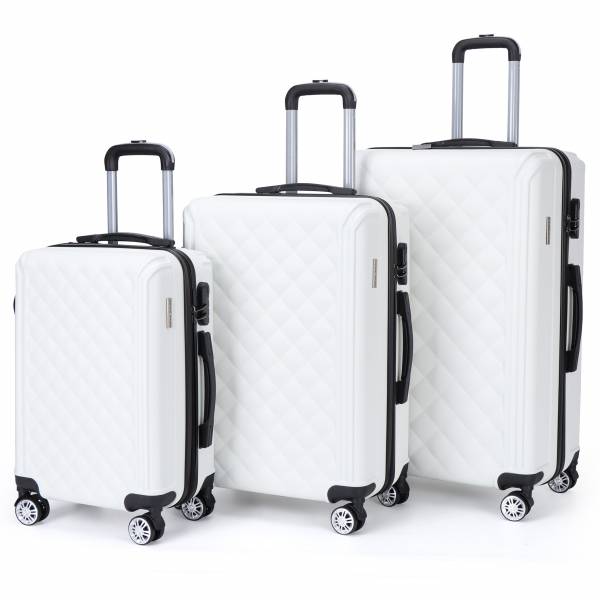 VERTICAL STUDIO &quot;Trondheim&quot; 20&quot; 24&quot; 28&quot; Suitcase Set of 3 white