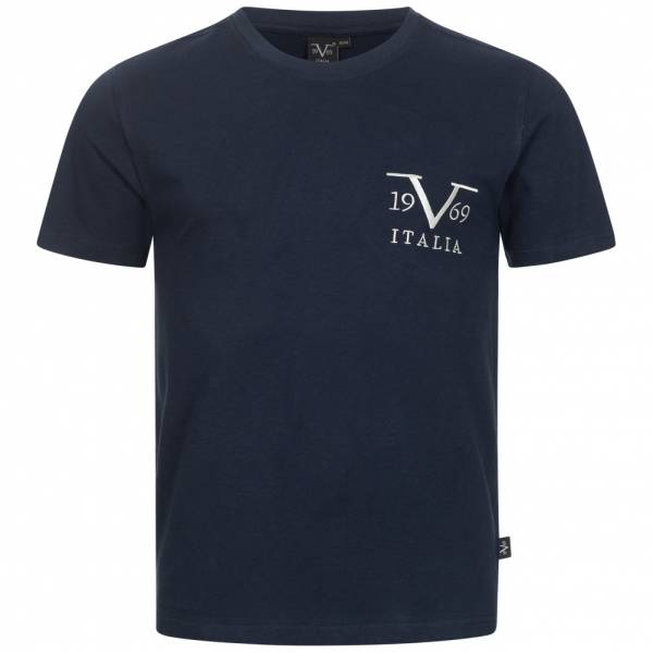 19V69 Versace 1969 Basic Big Logo Mężczyźni T-shirt VI20SS0008A granatowy