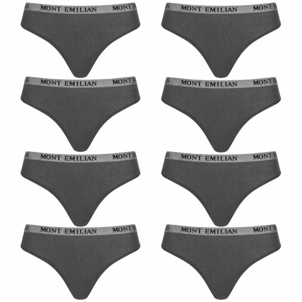 MONT EMILIAN &quot;Colmar&quot; Mujer Pack de 8 tangas gris oscuro