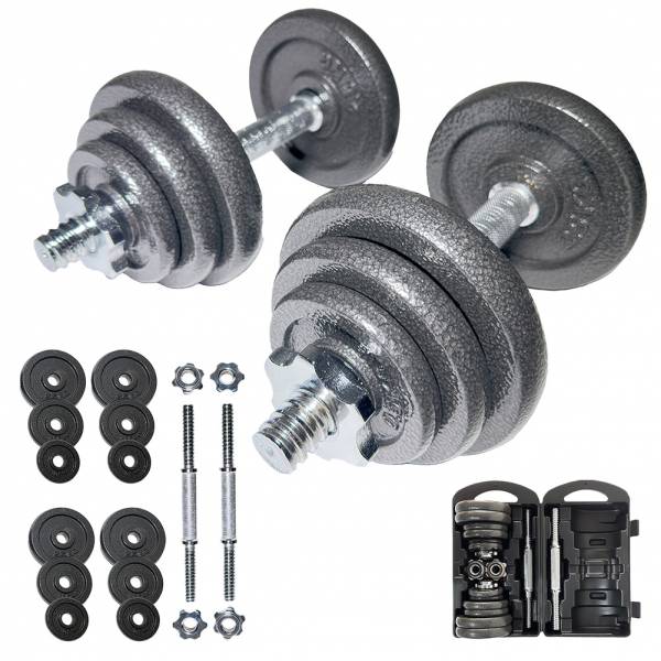 SPORTINATOR "Machine" Kurzhantel Set 20 kg mit Koffer