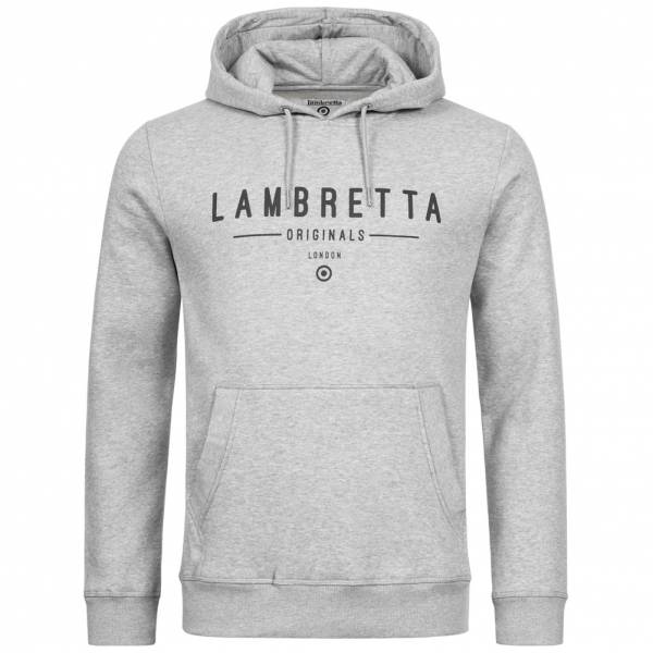 Lambretta Hoodie Hombre Sudadera con capucha SS9881 Gris jaspeado