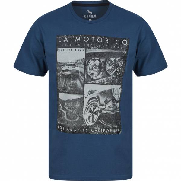 Sth. Shore La Motor Co Mężczyźni T-shirt 1C18100 Odznaka niebieska