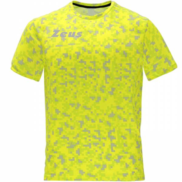 Zeus Pixel Heren Fitnessshirt neongeel