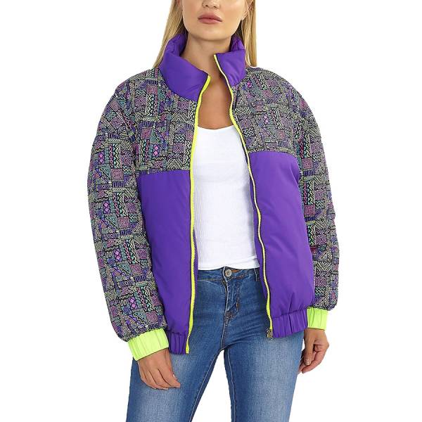 BRAVE SOUL Geometric Colour Block Damen Winterjacke LJK-APRES