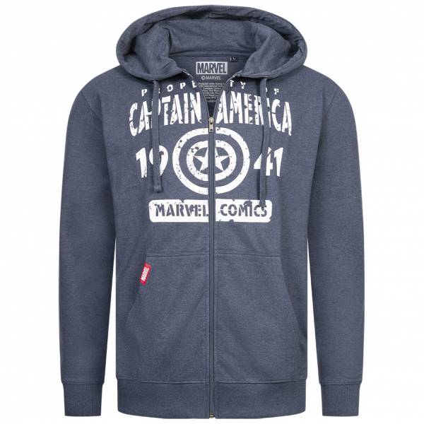 MARVEL Comics Captain America Uomo Felpa con zip e cappuccio FBMZH657HNY