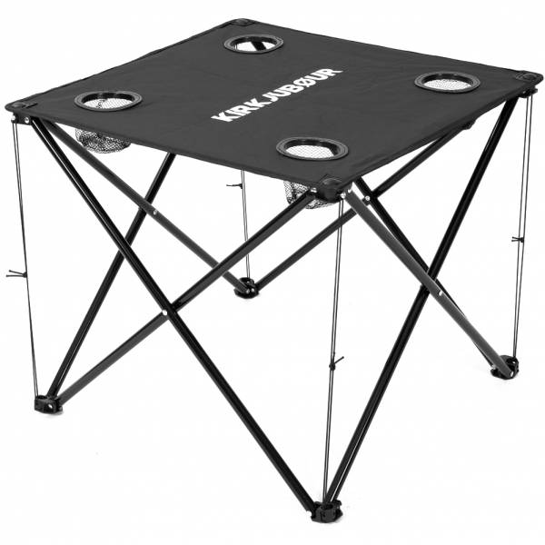 KIRKJUBØUR® &quot;Solkatt&quot; table de camping pliable noire