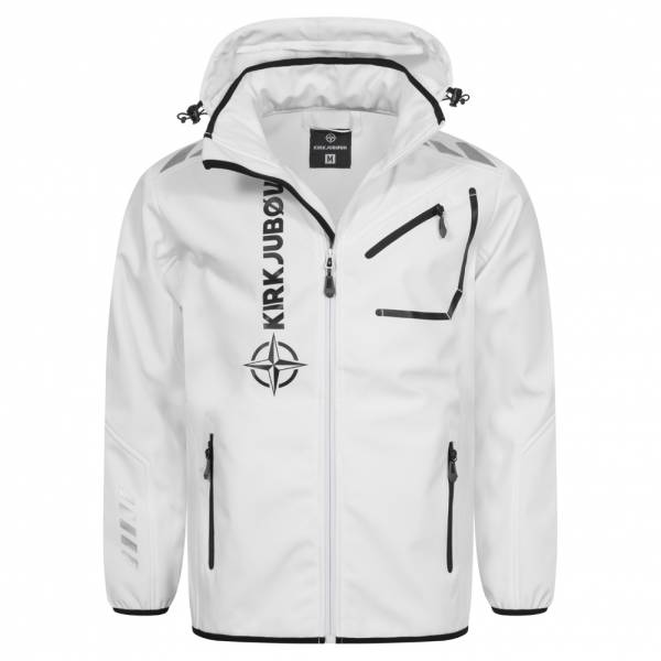 KIRKJUBØUR® &quot;Alvik&quot; Hombre Chaqueta SOFTSHELL 10.000 mm columna de agua blanco/negro