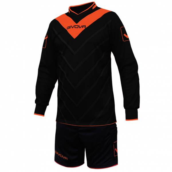 Givova Football Kit Keeper&#039;s Jersey with Short Kit Sanchez black / neon orange