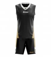 Zeus Kit King Maglia da basket + Shorts bianco/nero