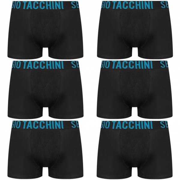 Sergio Tacchini Hommes Boxer-short Lot de 6 noir/turquoise