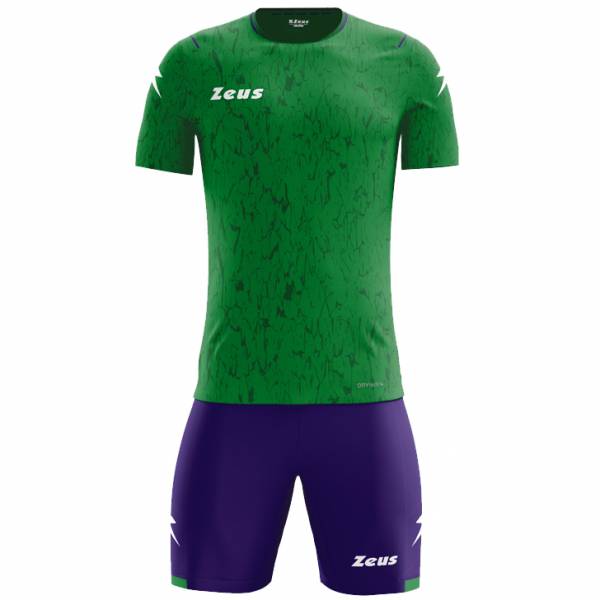 Zeus Kit Hero Set da calcio con Shorts viola verde