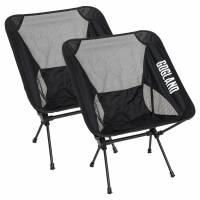 GOGLAND pliable Chaise de camping Lot de 2 noir