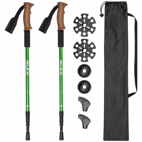 JELEX Walking Sticks with green cork handles