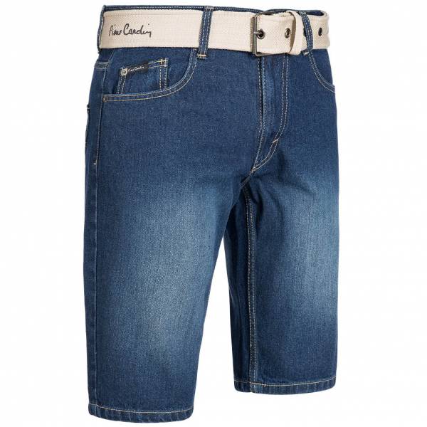 Pierre Cardin Herren Jeans Short mit Gürtel