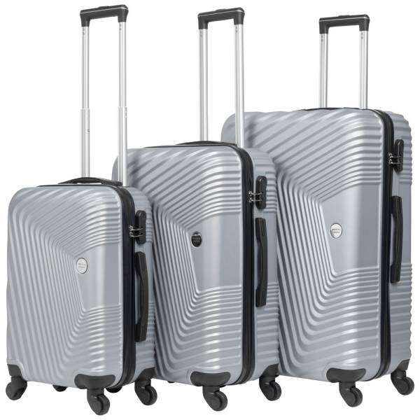 VERTICAL STUDIO &quot;Fredrikstad&quot; Maleta Set de 3 20&quot; 24&quot; 28&quot; plata