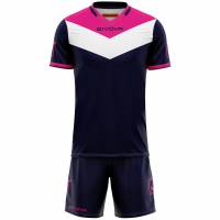 Givova Kit Campo Conjunto Camiseta + Pantalones cortos marino / rosa neón