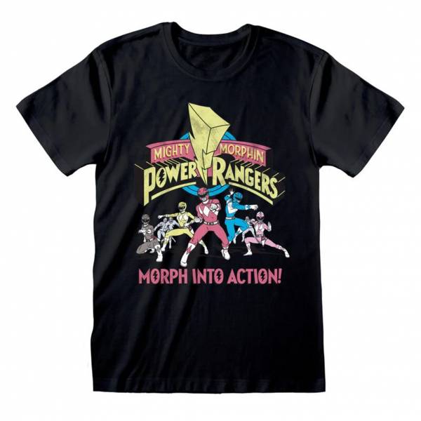 Power Rangers Morph Into Action Men T-shirt POW02660TSB