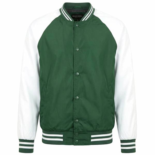 BRAVE SOUL® Bayblack Hombre Universidad Chaqueta bomber MJK-BAYGREEN-1