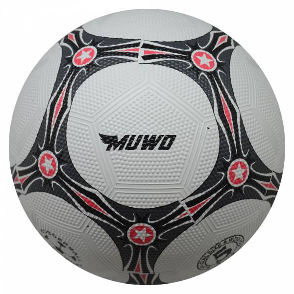 MUWO &quot;Topscorer&quot; rubber Voetbal wit rood