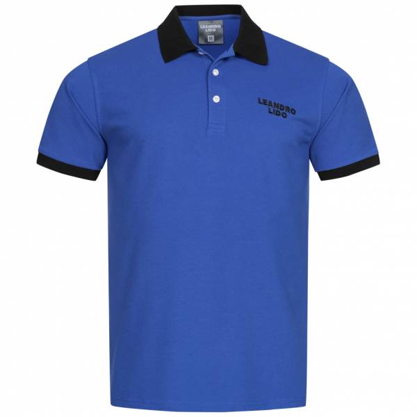 LEANDRO LIDO &quot;Pallacanestro&quot; Herren Polo-Shirt blau-schwarz