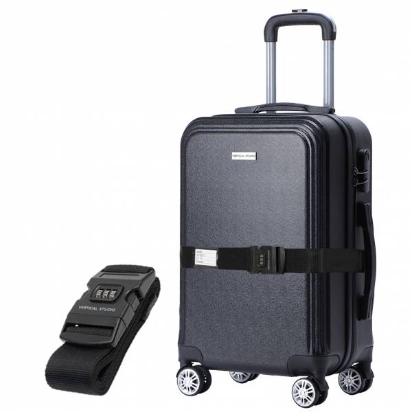 VERTICAL STUDIO &quot;Bergen&quot; 20&quot; Trolley bagaglio a mano nero con cinghia per bagaglio GRATUITA