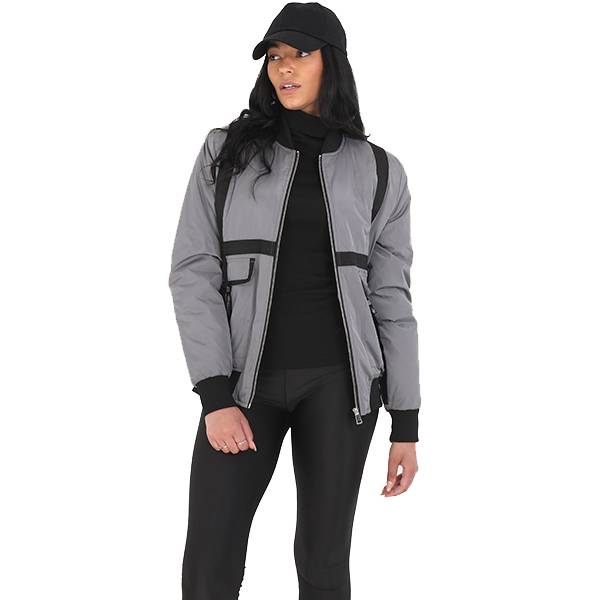 BRAVE SOUL Liah Women Bomber Jacket LJK LIAH GRAY SportSpar