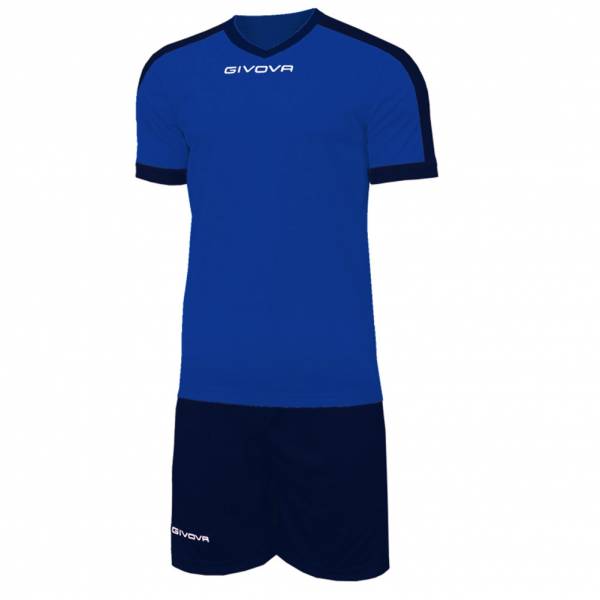 Givova Kit Revolution Maglietta da calcio con Shorts blu navy