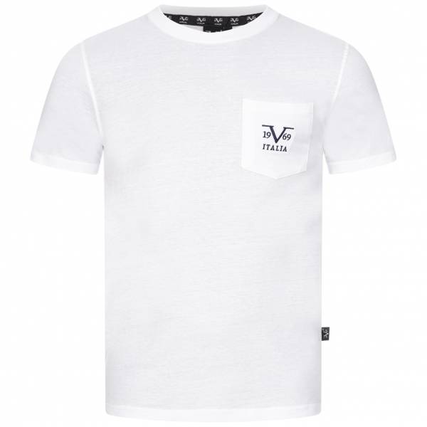 19V69 Versace 1969 Big Logo Mężczyźni T-shirt VI20SS0009A biały