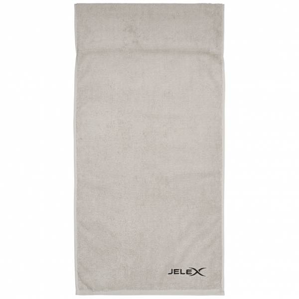 JELEX 100FIT Fitness Handtuch mit Zip-Tasche grau