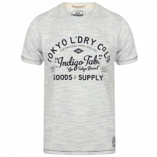 Tokyo Laundry Prestonburg Flocked Motif Herren T-Shirt 1C10893R Indigo