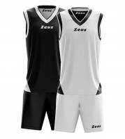 Zeus Kit Doblo Basketball Wende Trikot + Shorts nero/bianco